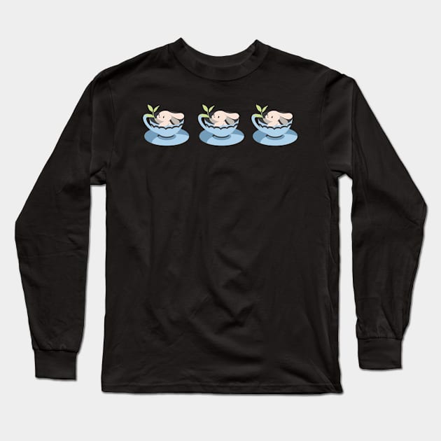 Three Cups of Rabbit! Art IV Long Sleeve T-Shirt by FlinArt